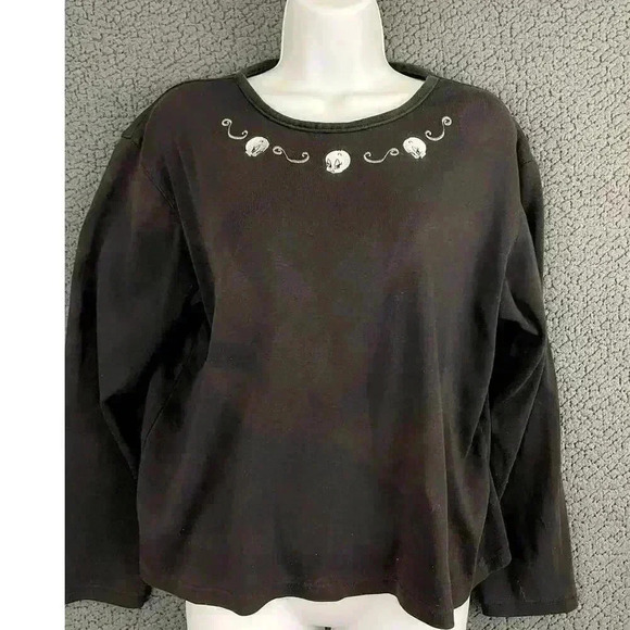 VTG Tweety Bird Long Sleeve T-Shirt XL Monochrome 90s Y2K Black - Picture 5 of 9